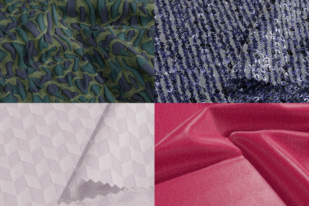 4 examples of digital fabrics scanned by the NunoX Premium Scanner. 