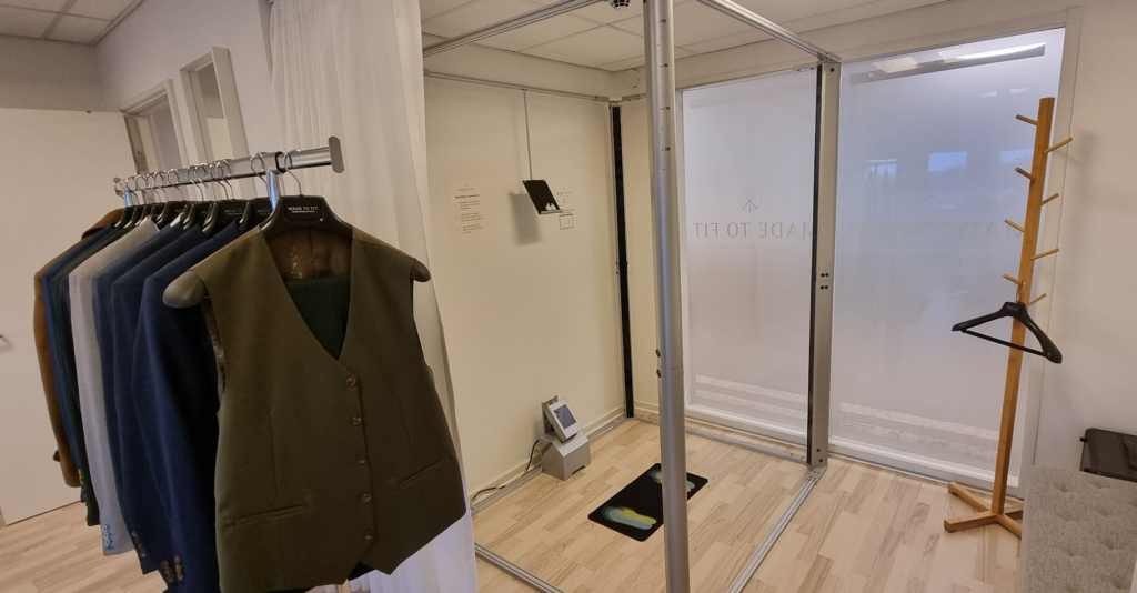 Body Scans are performed in Made-to-Fit's store using this scanner